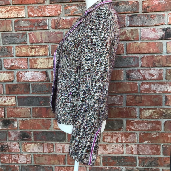✨SOLD✨Strenesse Blue Wool Tweed Blazer Jacket Sz 8 - Picture 5 of 8
